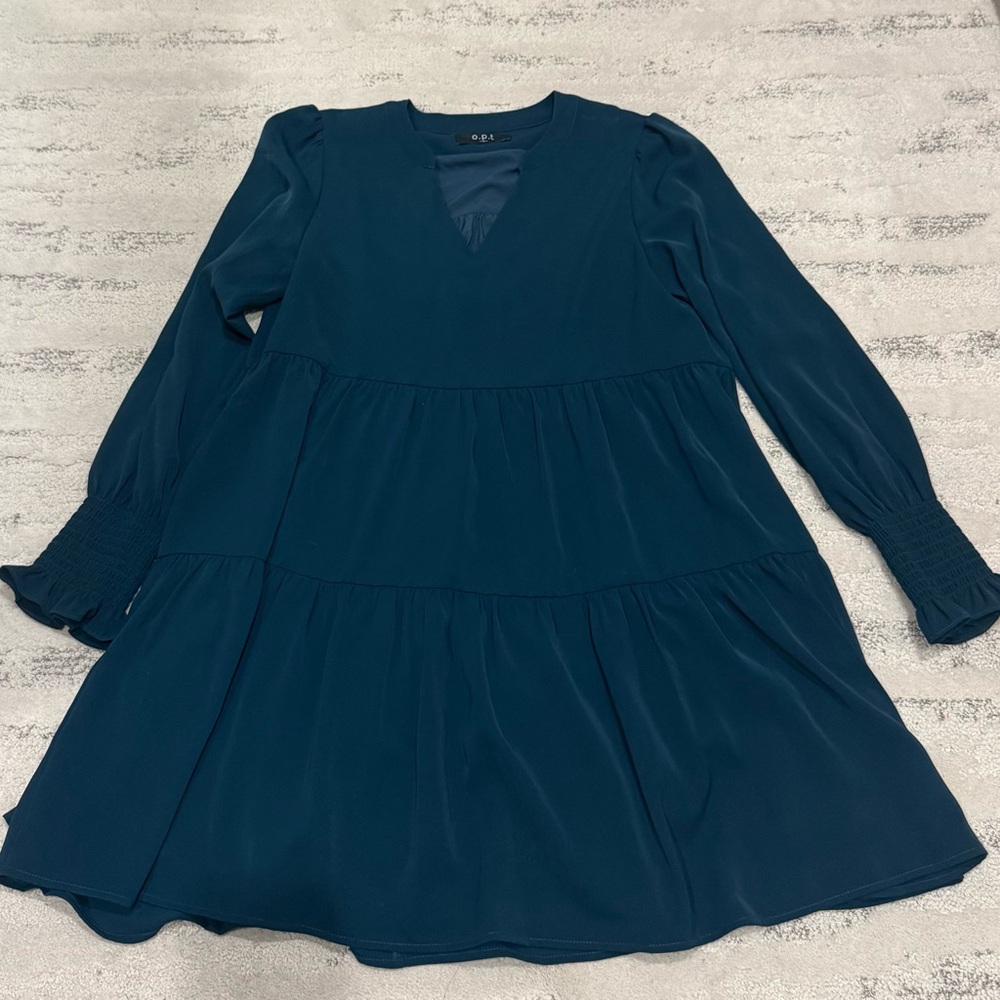 Elegant Asymmetrical Navy Dress